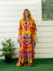 P7502- Hand Dyed Kaftan Poncho Dress