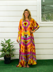 P7502- Hand Dyed Kaftan Poncho Dress