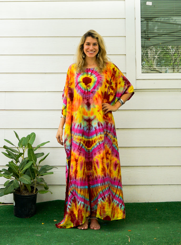 P7502- Hand Dyed Kaftan Poncho Dress