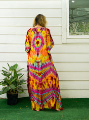 P7502- Hand Dyed Kaftan Poncho Dress