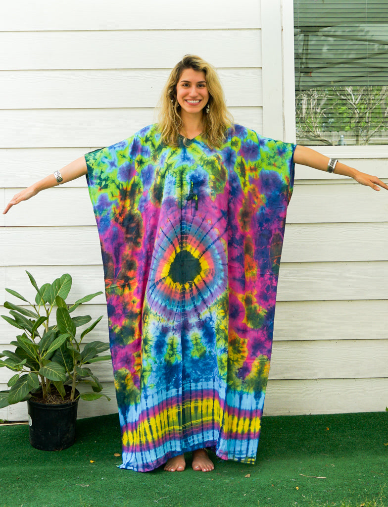 P7505- Hand Dyed Kaftan Poncho Dress