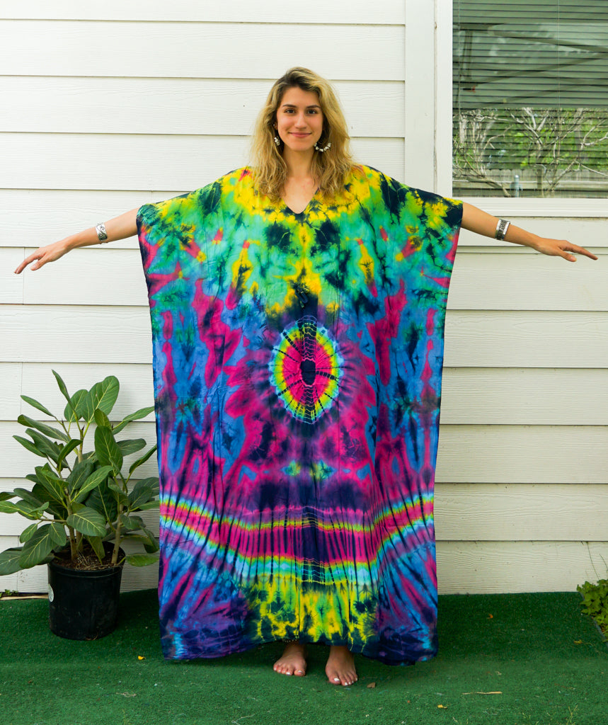 P7510- Hand Dyed Kaftan Poncho Dress