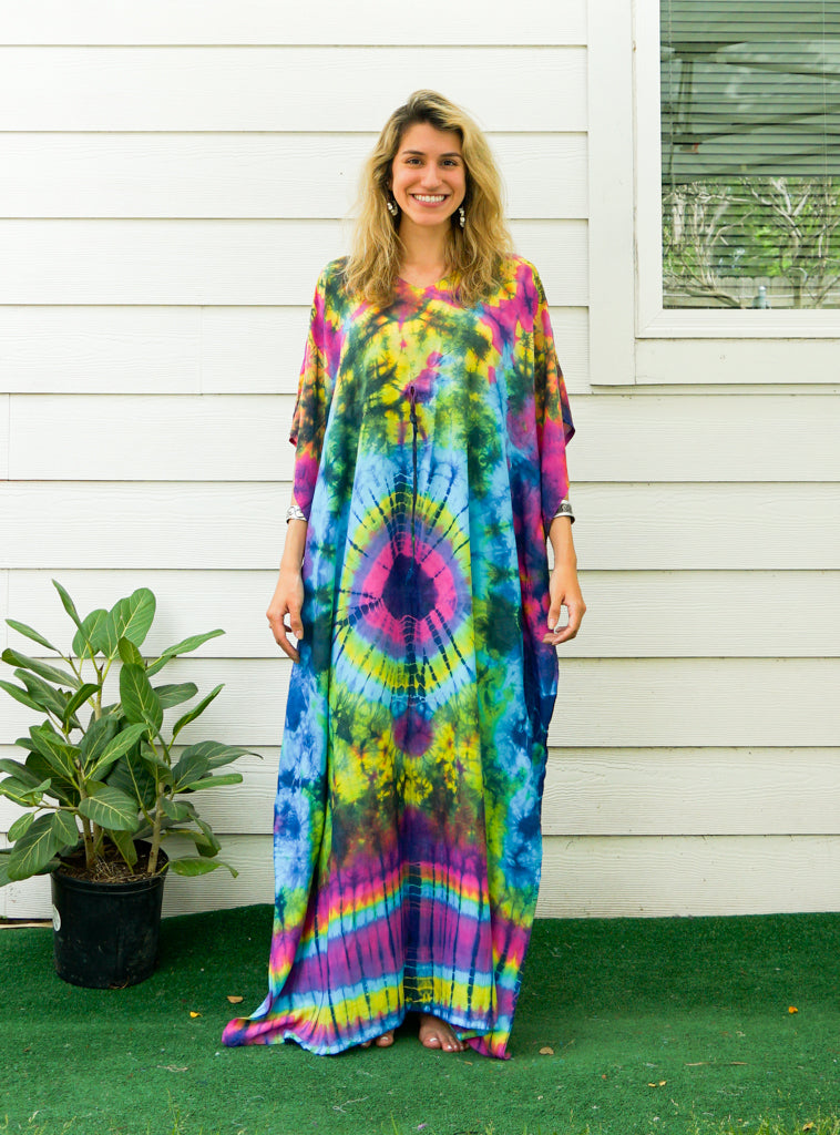 P7514- Hand Dyed Kaftan Poncho Dress