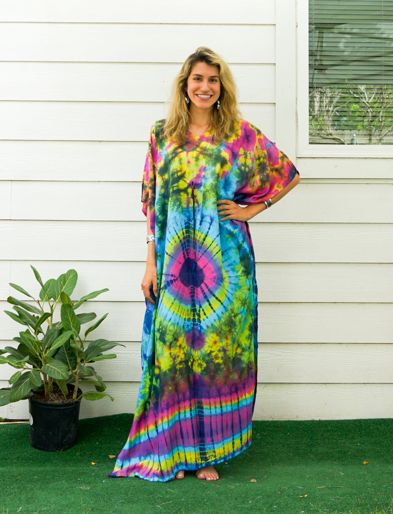 P7514- Hand Dyed Kaftan Poncho Dress