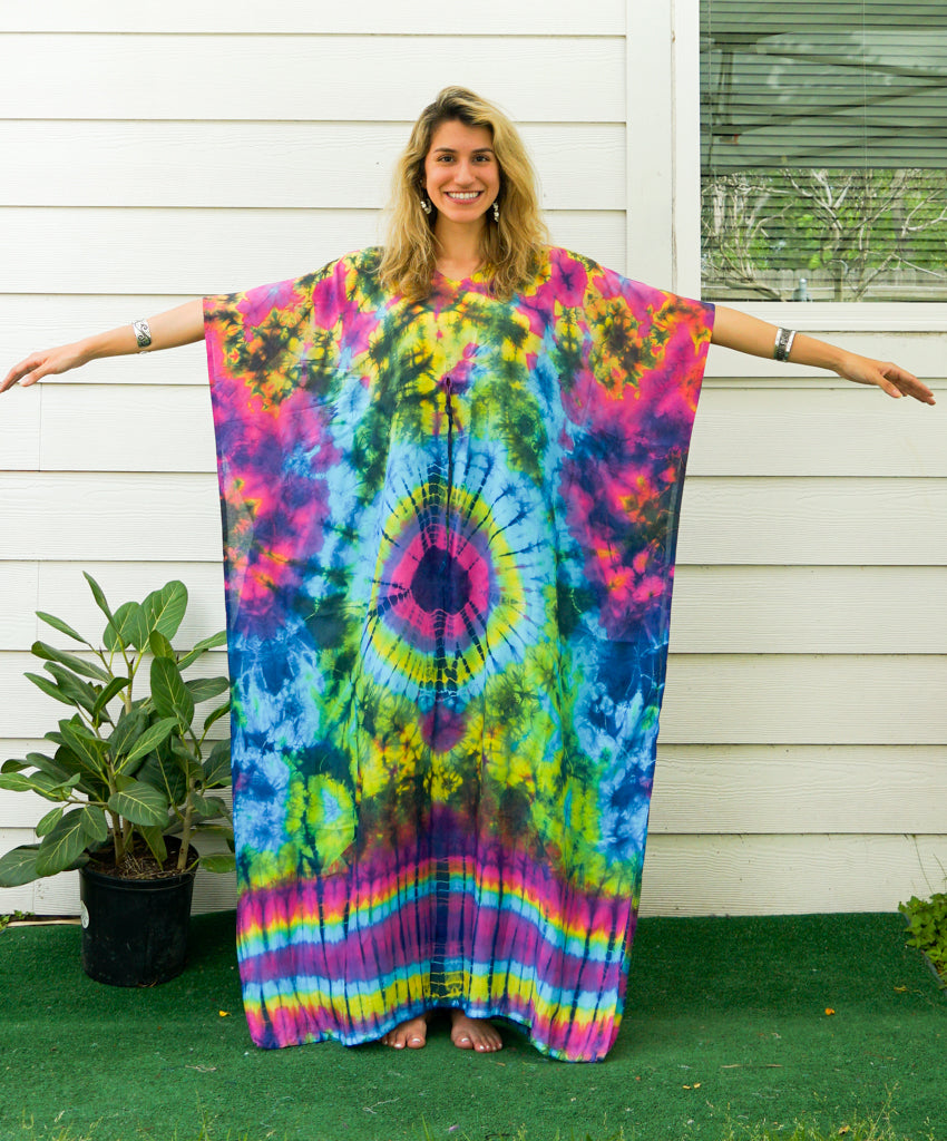 P7514- Hand Dyed Kaftan Poncho Dress