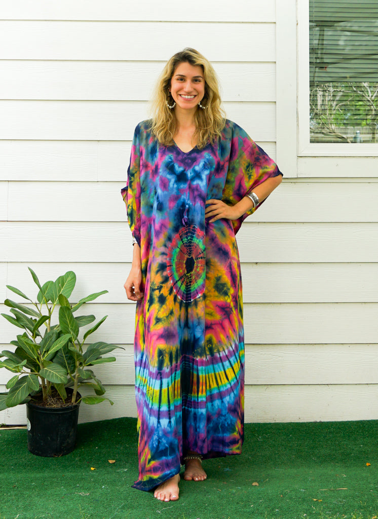 P7518- Hand Dyed Kaftan Poncho Dress