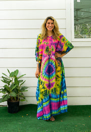 P7523- Hand Dyed Kaftan Poncho Dress