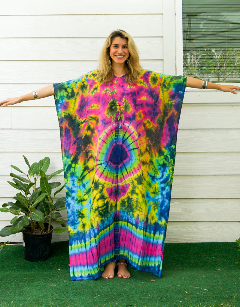 P7523- Hand Dyed Kaftan Poncho Dress