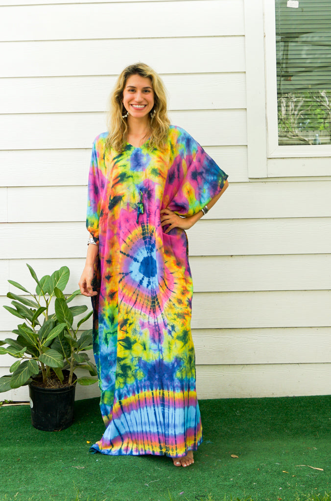 P7526- Hand Dyed Kaftan Poncho Dress