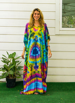P7535- Hand Dyed Kaftan Poncho Dress