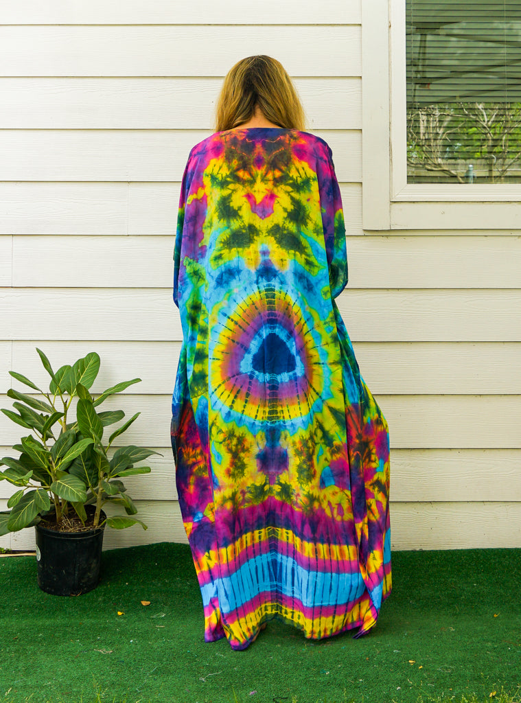 P7535- Hand Dyed Kaftan Poncho Dress