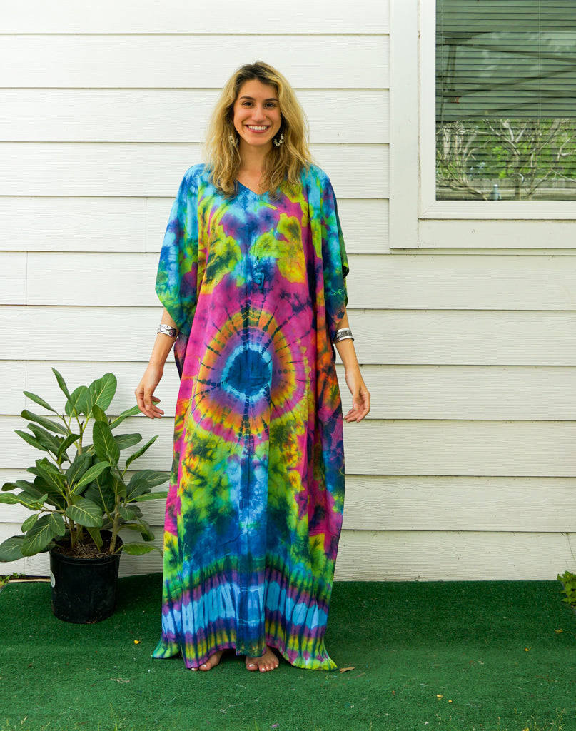 P7540- Hand Dyed Kaftan Poncho Dress