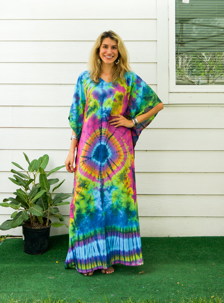 P7540- Hand Dyed Kaftan Poncho Dress