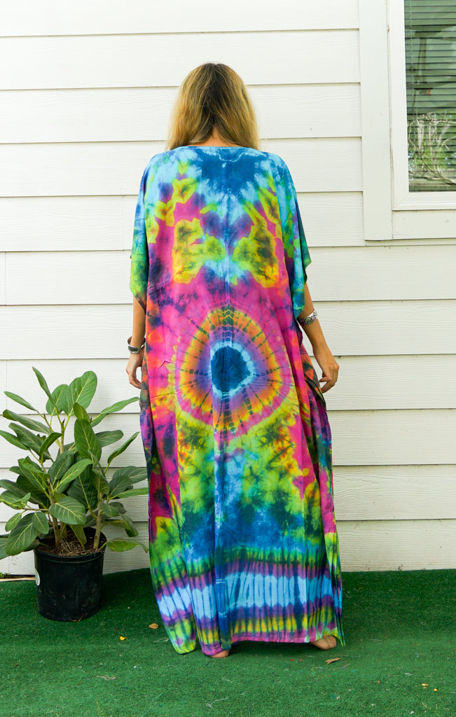 P7540- Hand Dyed Kaftan Poncho Dress