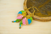 E7672- Micro Macrame Boho Earrings, Handmade Earrings, Hippie Earrings