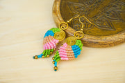 E7672- Micro Macrame Boho Earrings, Handmade Earrings, Hippie Earrings