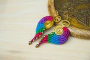 E7701- Micro Macrame Boho Earrings, Handmade Earrings, Hippie Earrings