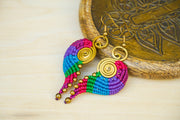 E7701- Micro Macrame Boho Earrings, Handmade Earrings, Hippie Earrings