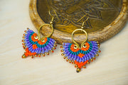 E7721- Micro Macrame Boho Earrings, Handmade Earrings, Hippie Earrings