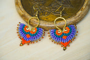 E7721- Micro Macrame Boho Earrings, Handmade Earrings, Hippie Earrings