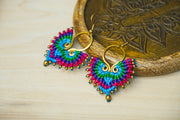 E7744- Micro Macrame Boho Earrings, Handmade Earrings, Hippie Earrings