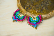 E7744- Micro Macrame Boho Earrings, Handmade Earrings, Hippie Earrings