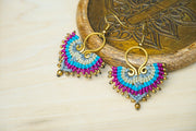 E7747- Micro Macrame Boho Earrings, Handmade Earrings, Hippie Earrings