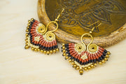 E7754- Micro Macrame Boho Earrings, Handmade Earrings, Hippie Earrings