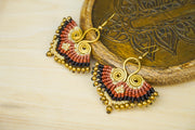 E7754- Micro Macrame Boho Earrings, Handmade Earrings, Hippie Earrings