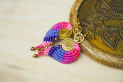 E7760- Micro Macrame Boho Earrings, Handmade Earrings, Hippie Earrings