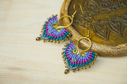 E7768- Micro Macrame Boho Earrings, Handmade Earrings, Hippie Earrings