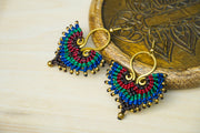 E7772- Micro Macrame Boho Earrings, Handmade Earrings, Hippie Earrings