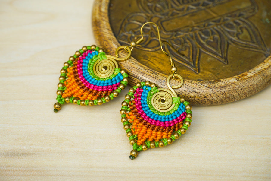 Bohemian Aura Micro Macrame Boho Earrings