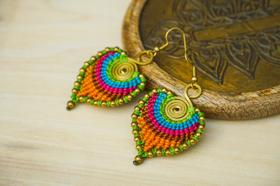 Bohemian Aura Micro Macrame Boho Earrings