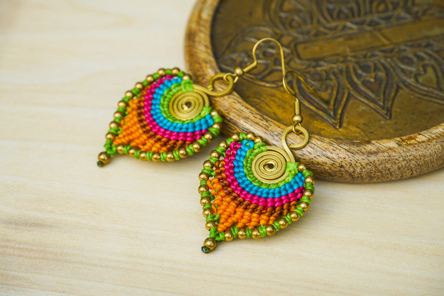 Bohemian Aura Micro Macrame Boho Earrings