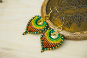 E7793- Micro Macrame Boho Earrings, Handmade Earrings, Hippie Earrings