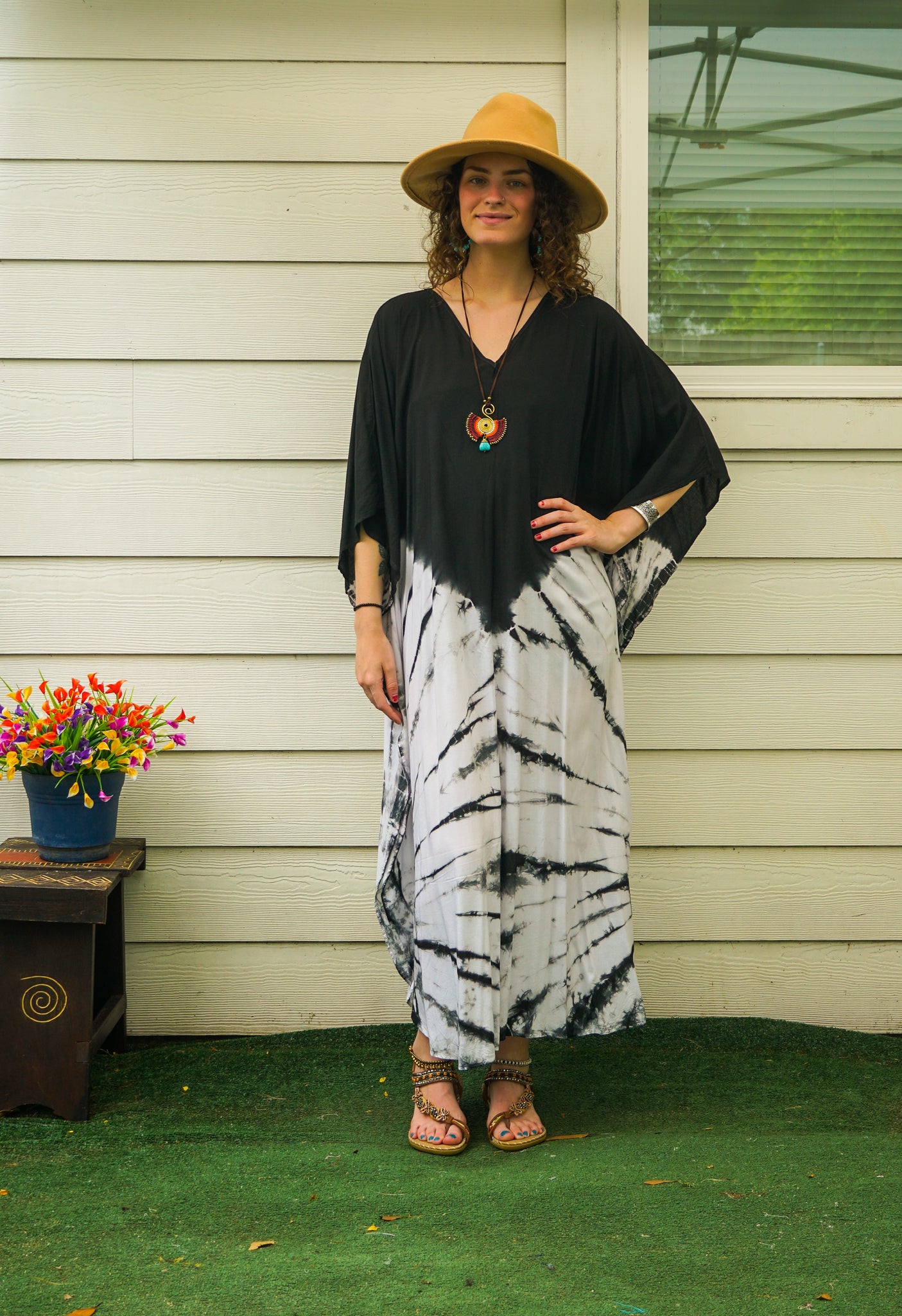 Dusk & Dawn Hand Dyed Kaftan Poncho Dress