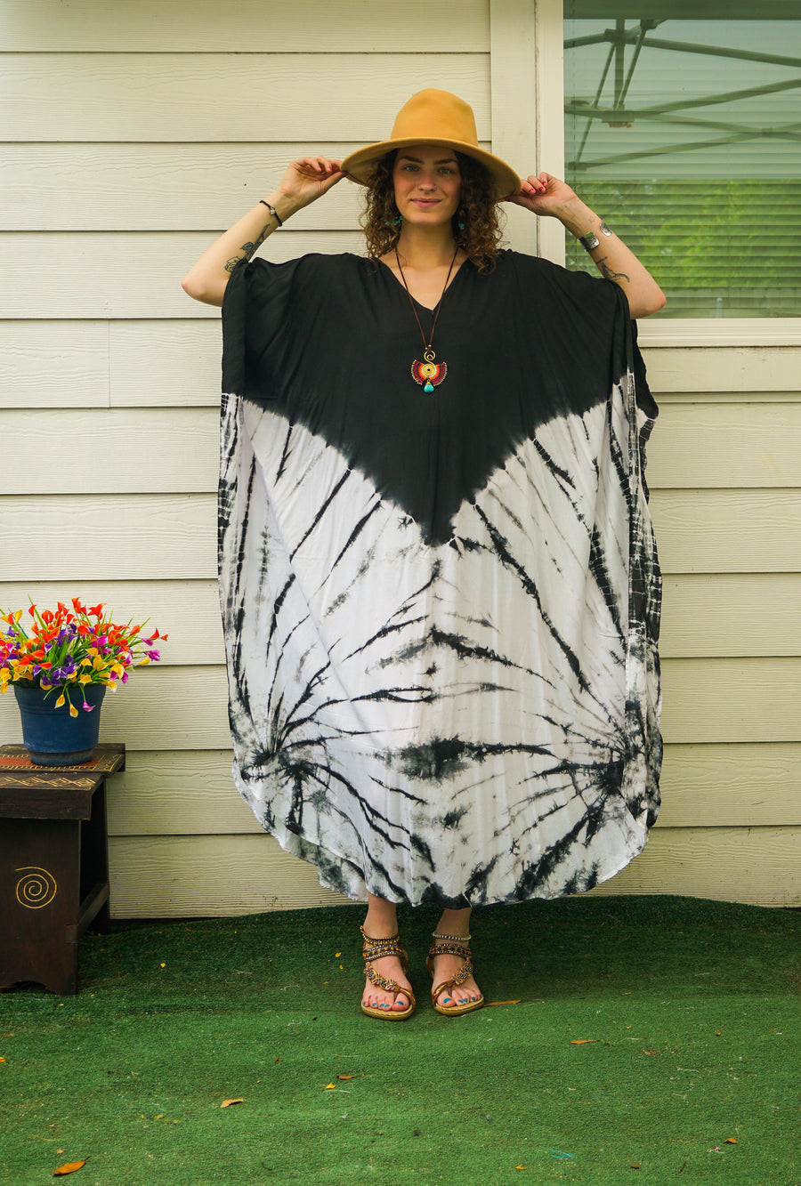 Dusk & Dawn Hand Dyed Kaftan Poncho Dress