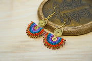 E7844- Micro Macrame Boho Earrings, Handmade Earrings, Hippie Earrings