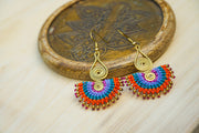 E7844- Micro Macrame Boho Earrings, Handmade Earrings, Hippie Earrings