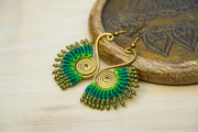 E7864- Micro Macrame Boho Earrings, Handmade Earrings, Hippie Earrings