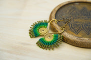 E7864- Micro Macrame Boho Earrings, Handmade Earrings, Hippie Earrings