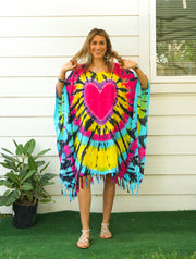 Heartburst Glow Tie Dye Kaftan