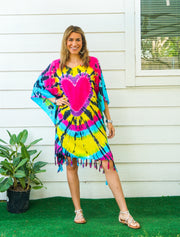 Heartburst Glow Tie Dye Kaftan