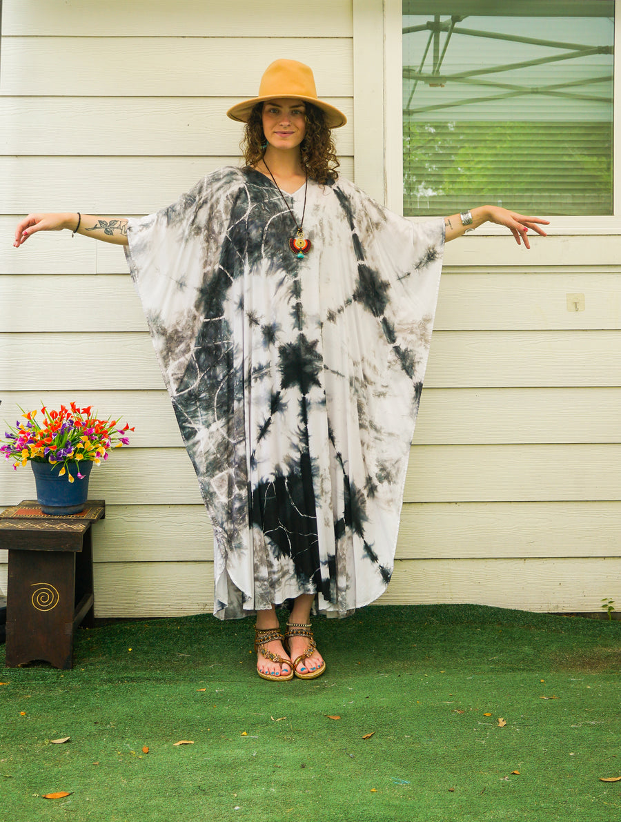 Ebb & Flow Hand Dyed Kaftan Poncho Dress