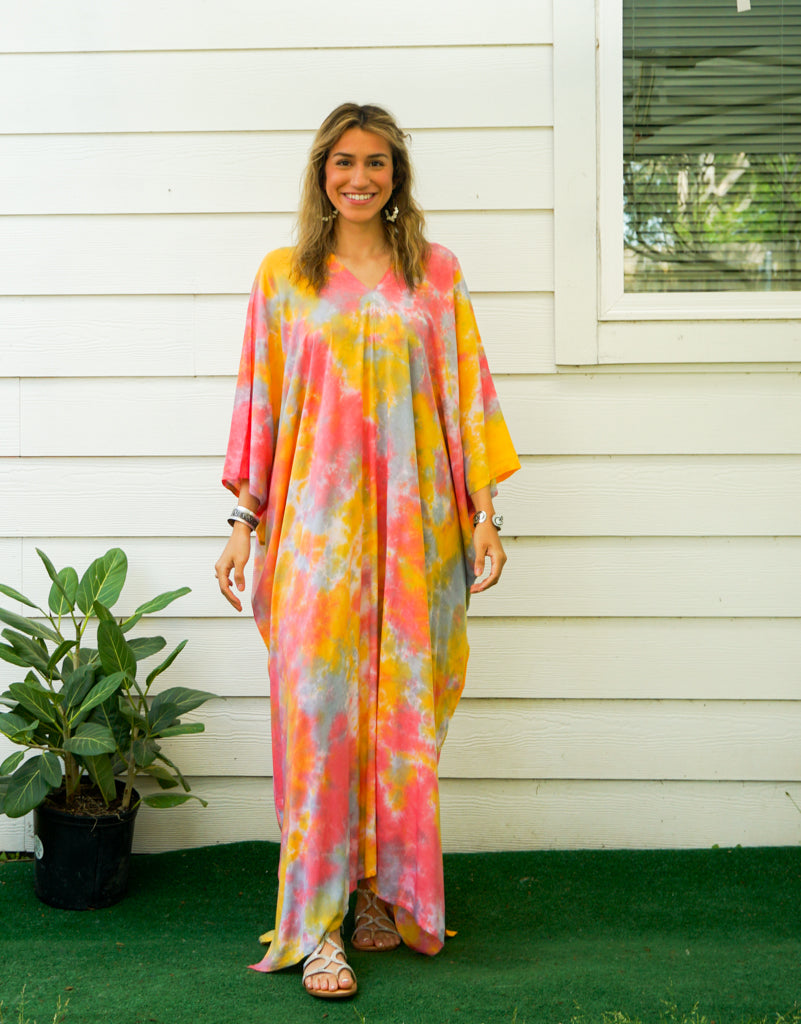 Orange Iced Tie Dye Kaftan