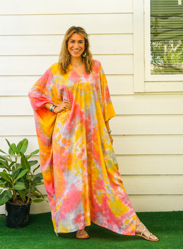 Sunset Glow Tie-Dye Kaftan