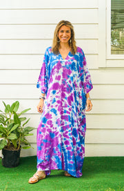 Blueberry Bliss Tie-Dye Kaftan