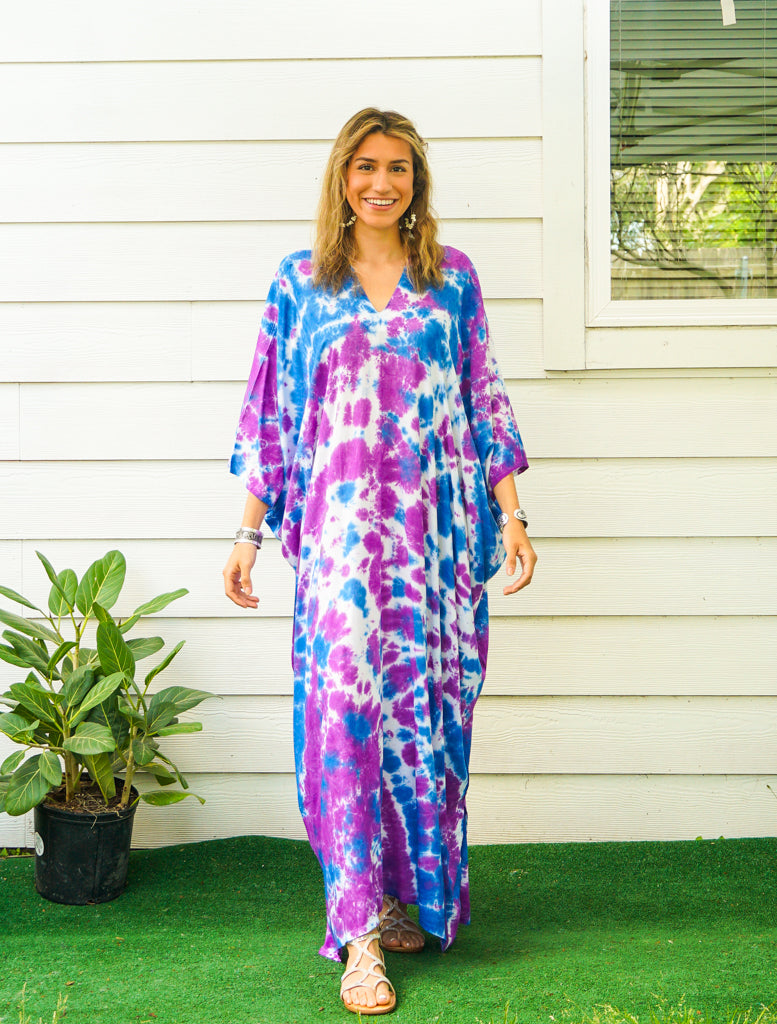 Purple Iced Tie Dye Kaftan