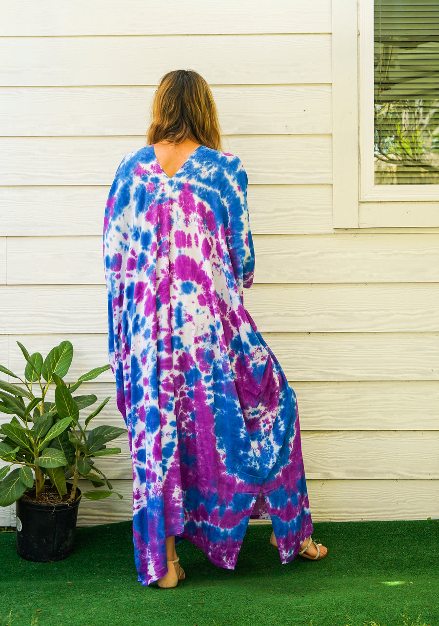 Blueberry Bliss Tie-Dye Kaftan